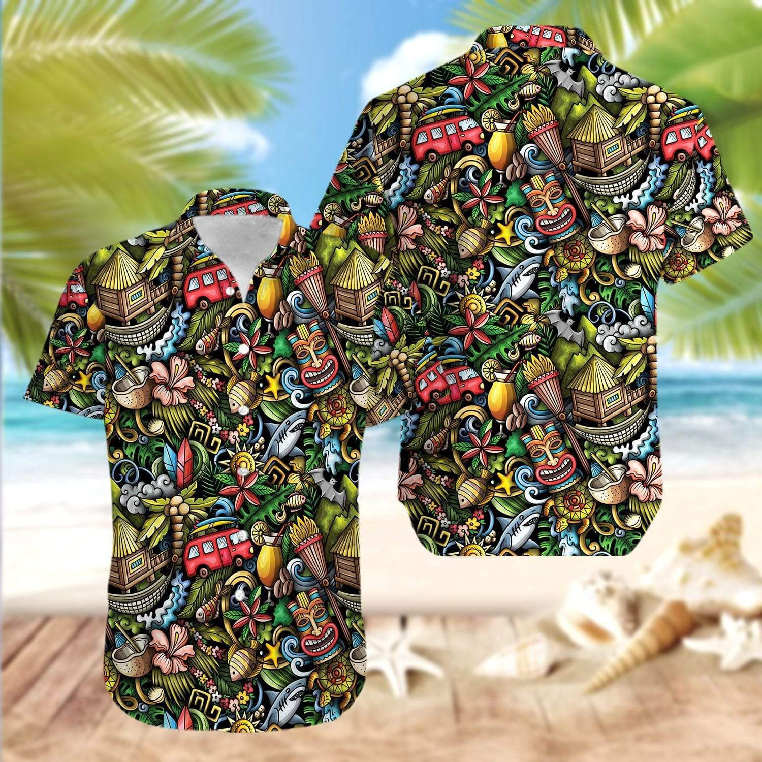 Tiki Doodles Hawaii Shirt Unisex Adult Ha13993