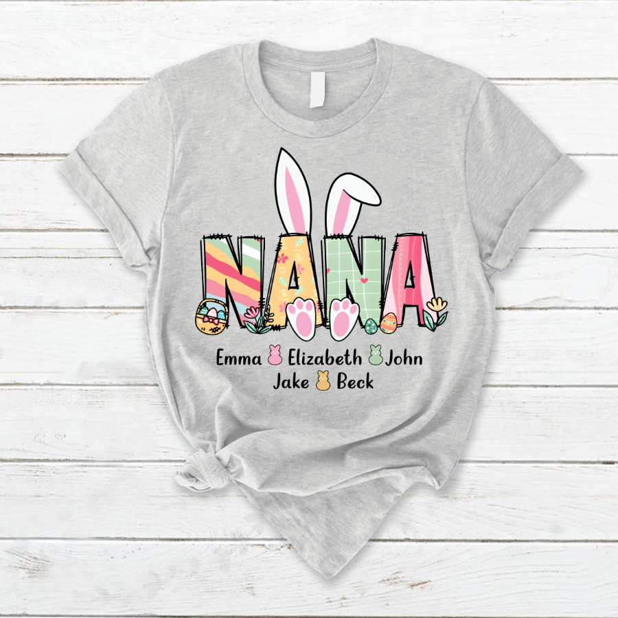 Customized Grandma Bunny With Grandkids Cg162 T-Shirt