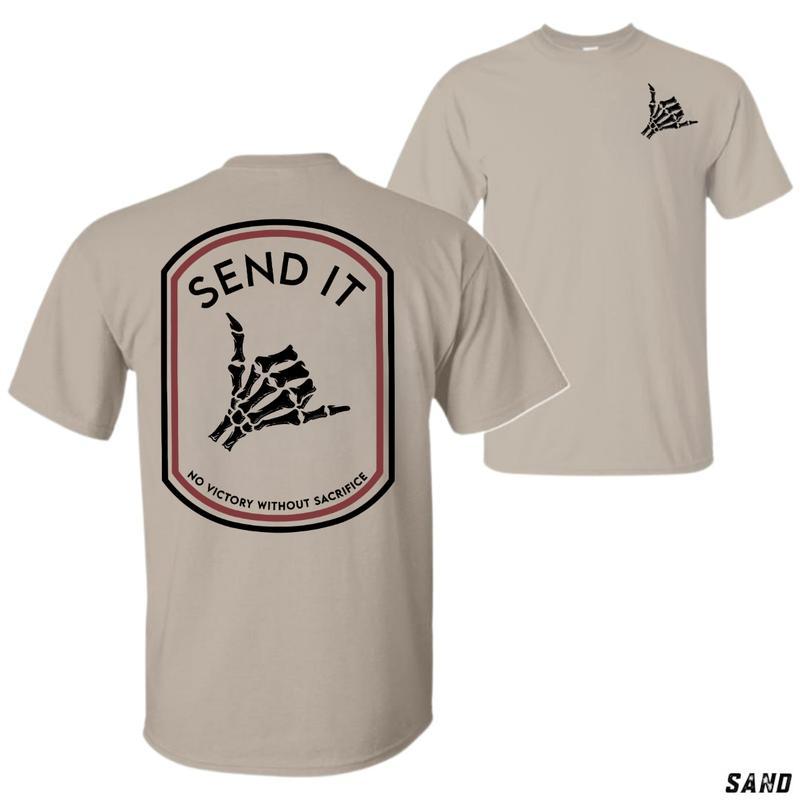 Classic pullover T-Shirts Send It No Victory Without Sacrifice, Conquer Your Limits. as Gifts for him & her Crewneck Casual Tropical Menswear Top Tshirt Streetwear