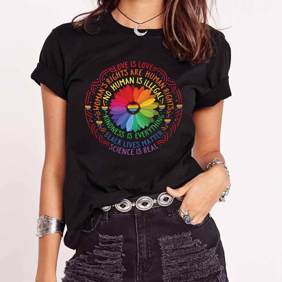 Rainbow Black Lives Matter Science Lgbt Pride Flower Graphic Unisex T Shirt, Sweatshirt, Hoodie Plus Size S-5Xl