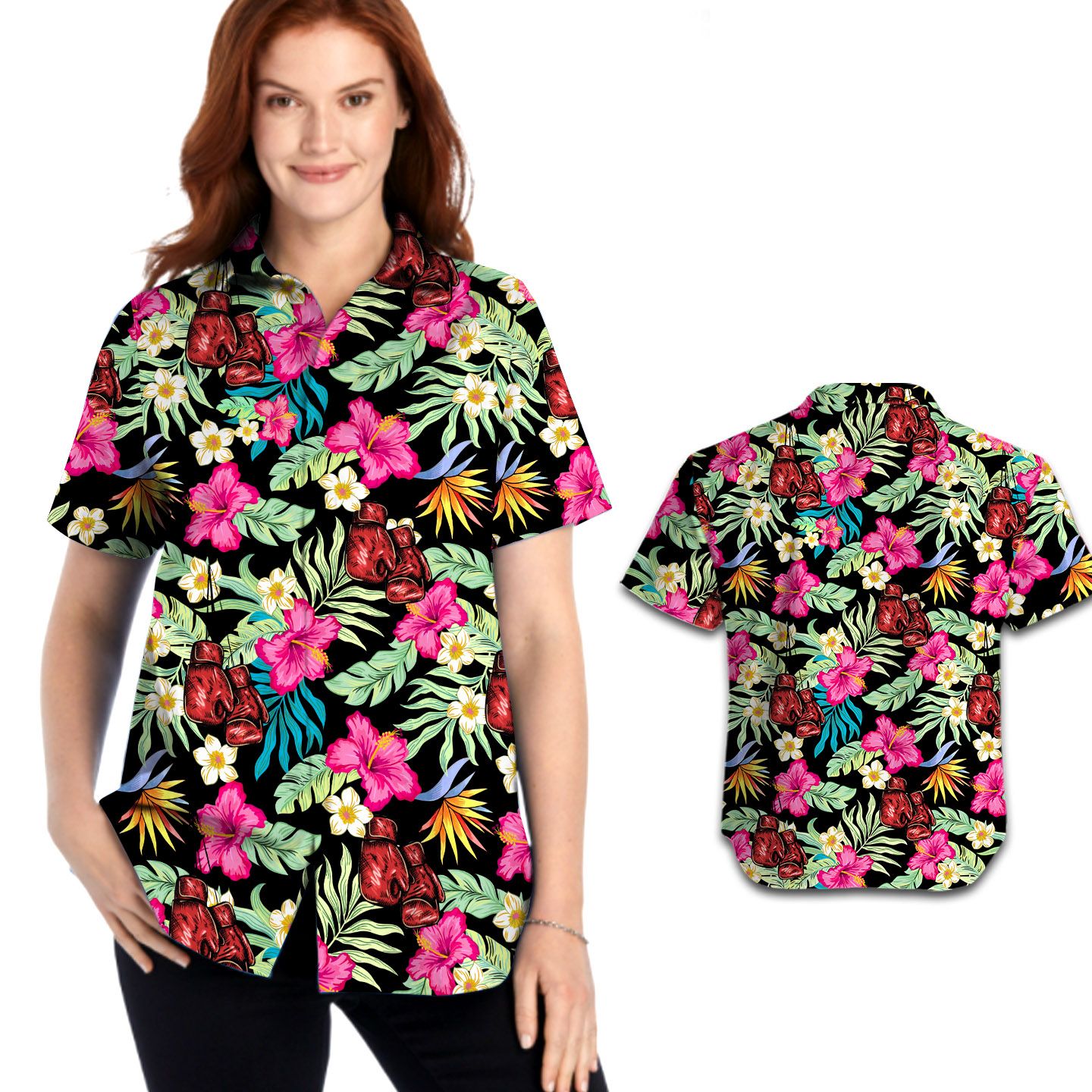 Boxing Hibiscus Women Hawaii Shirt For Sport Lovers In Summer Ha5810