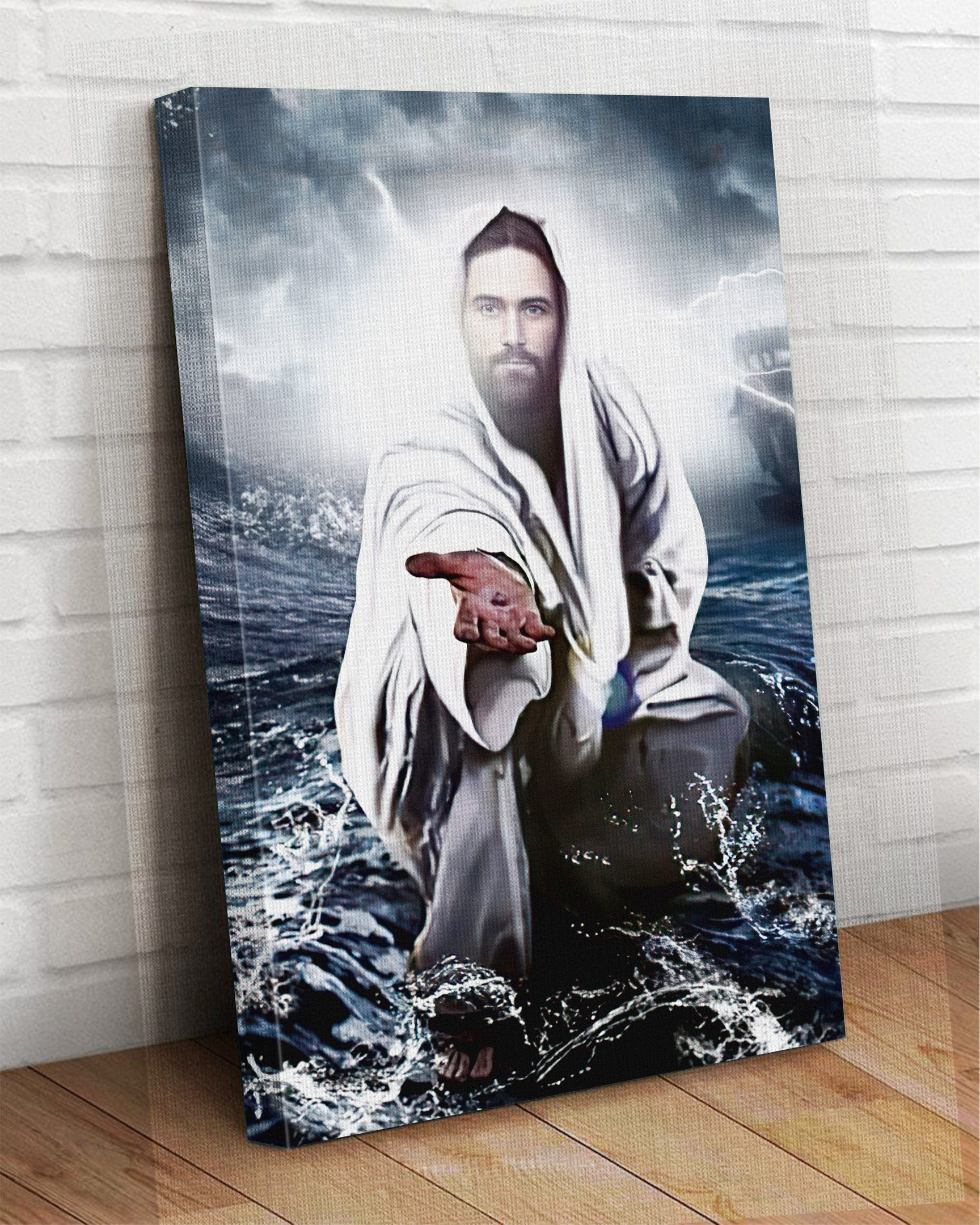 Jesus Give Me Hand – Jesus Reaching Hand Canvas, Christian Canvas, God Canvas | Wall Decor | Birthday, Thanksgiving, Christmas Gift