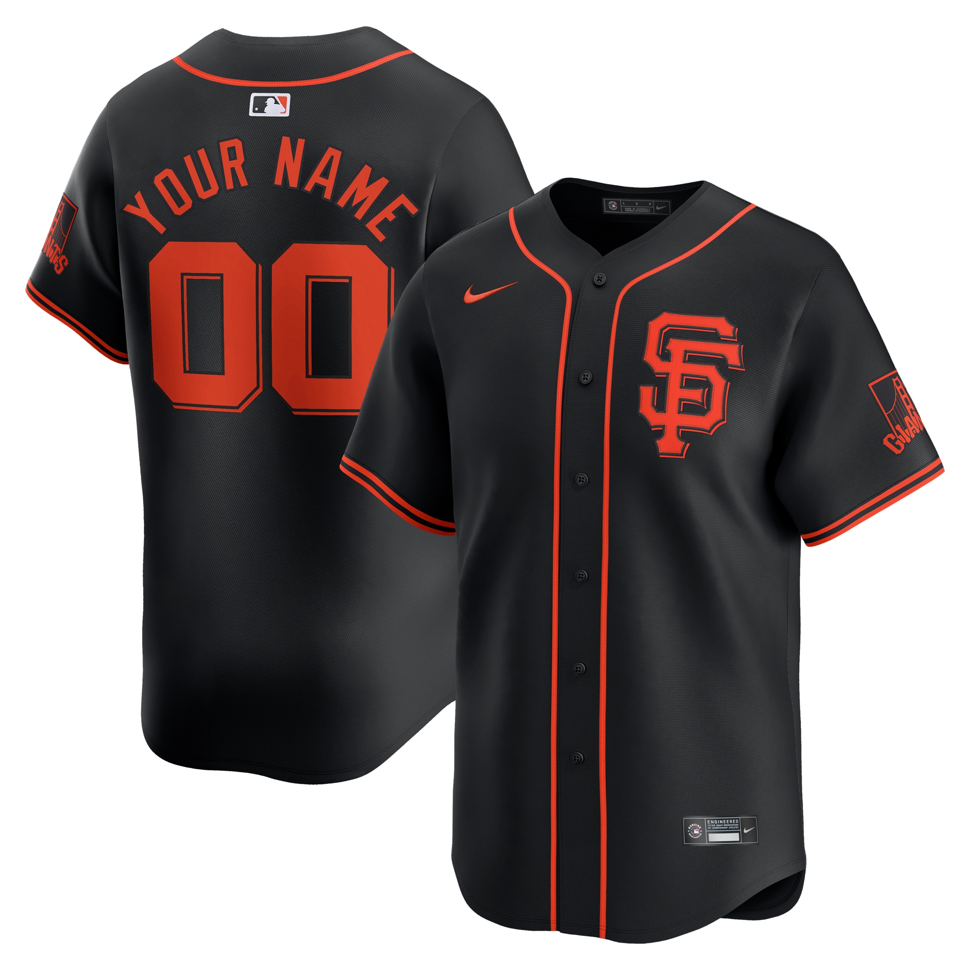 San Francisco Giants Alternate Limited Custom Jersey  Black