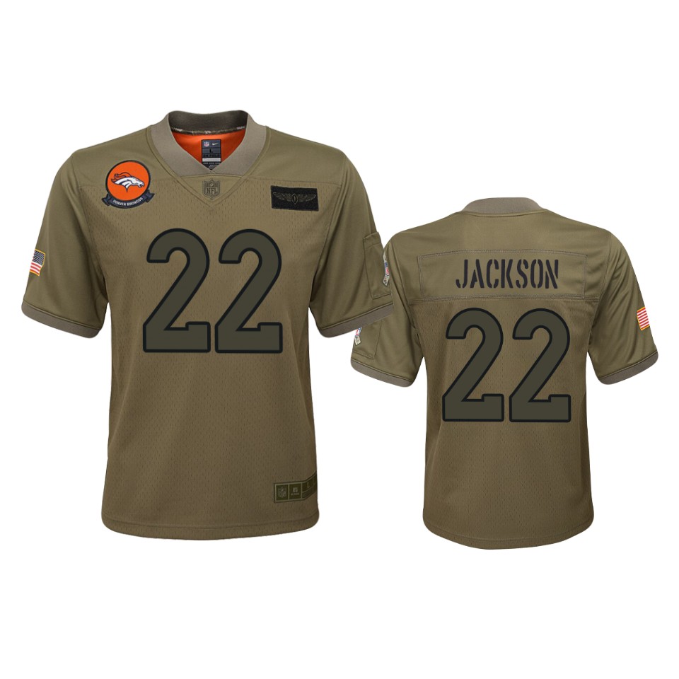 Youth Denver Broncos Kareem Jackson Camo 2019 Salute To Service Game Jersey