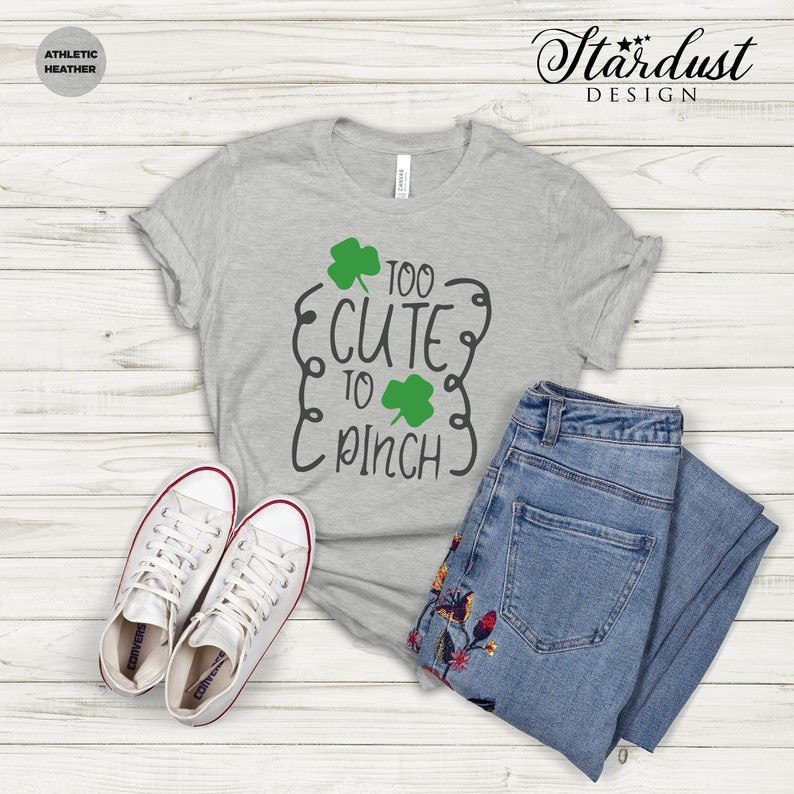 Too Cute To Pinch St. Patrick’S Day Shirt, St Patricks Day Shirt, Irish Gifts, Clover Shirt, Shamrock Shirt, Leopard Shamrock