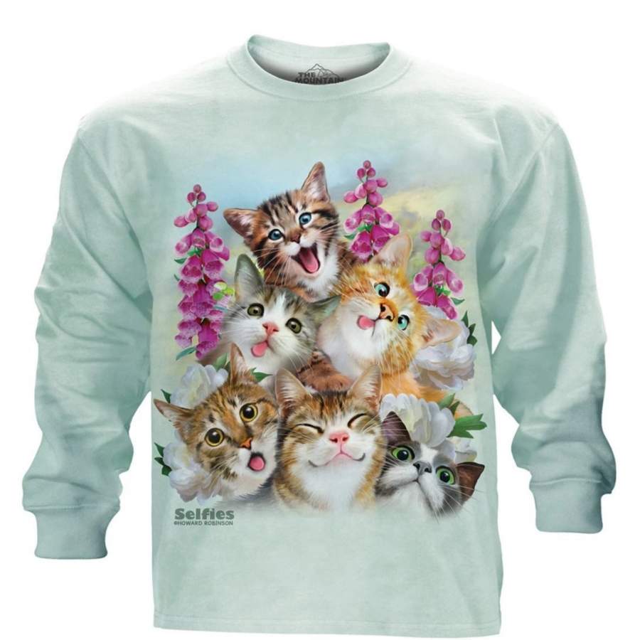 Kitten Selfie – Adult Unisex Long Sleeve T-Shirt