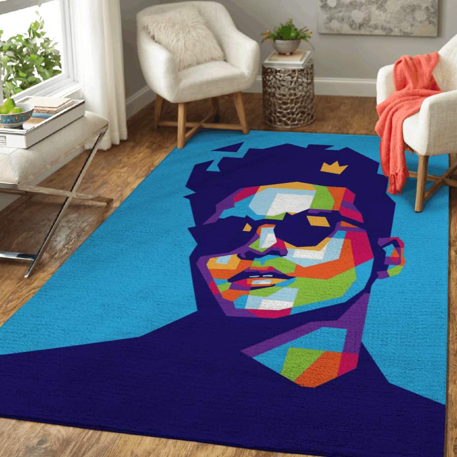 Bruno Mars American Singer Art For Fans Area Rug