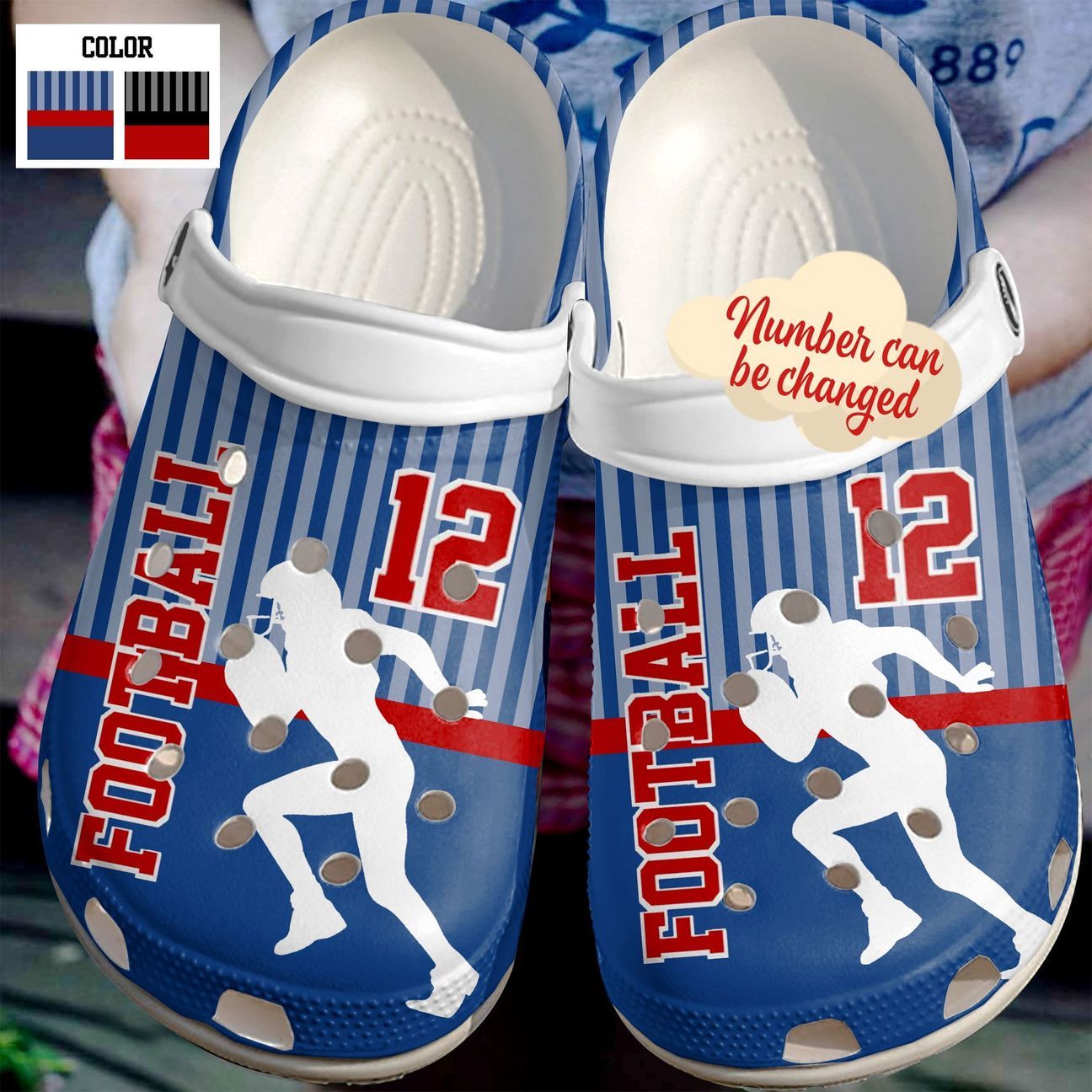 Football Personalize Clog, Custom Name, Text, Fashion Style For Women, Men, Kid, Print 3D Personalized Play Like A Girl