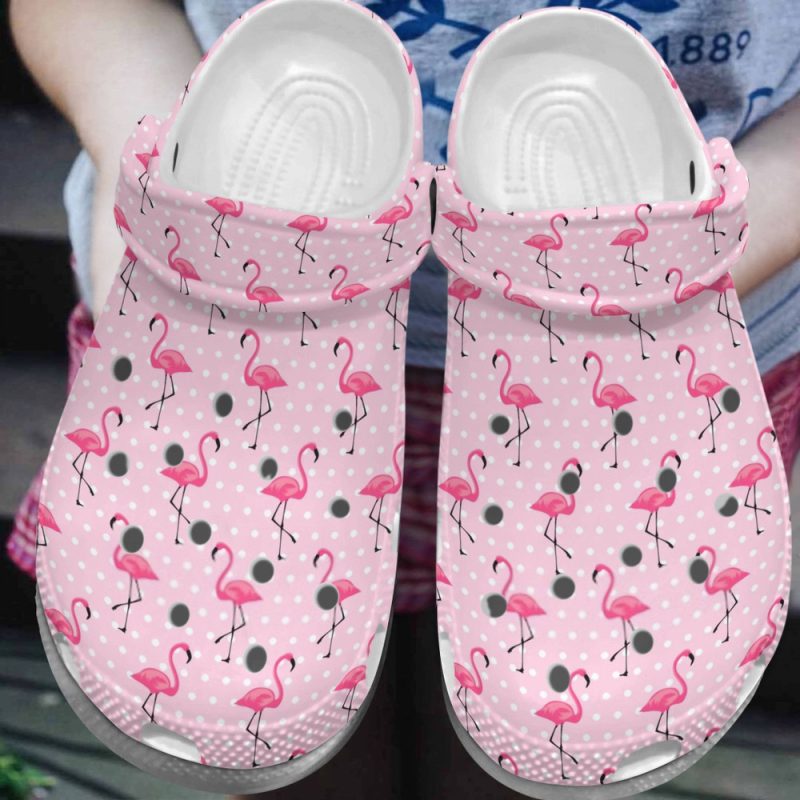 Flamingo Pinky Pattern Gift For Lover Rubber clog Shoes Comfy Footwear