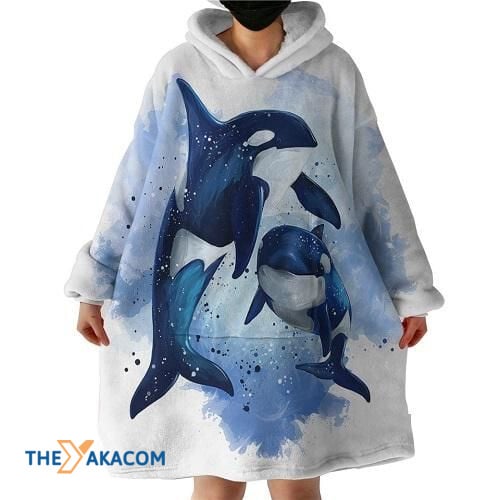 Leaping Dolphin Tropical Hoodie Blanket Amazing Artistic