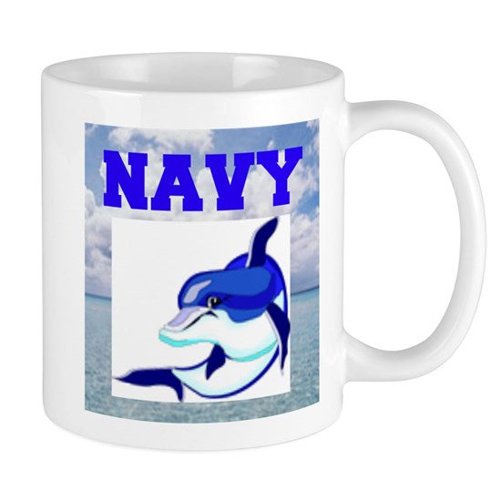 Blue Navy Dolphin Mug