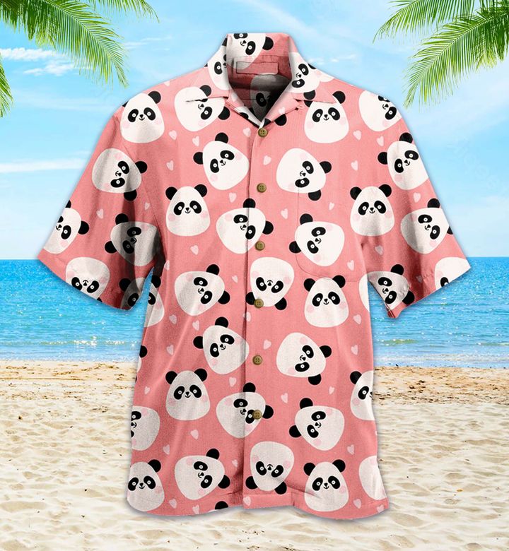 Panda Pattern Pink 3D Hawaiian Shirt