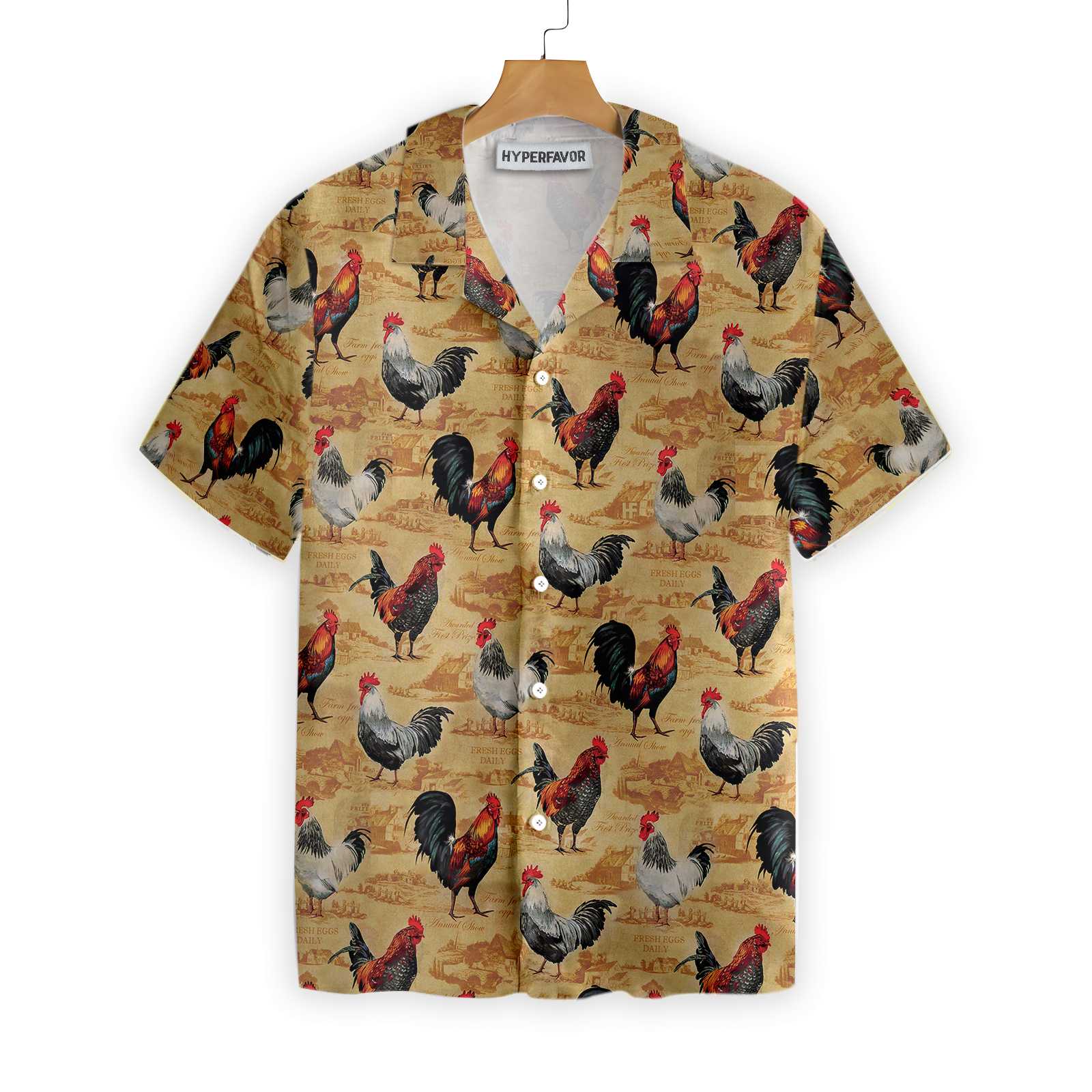 Vintage Chicken Farm Shirt For Men Hawaii Ha28692