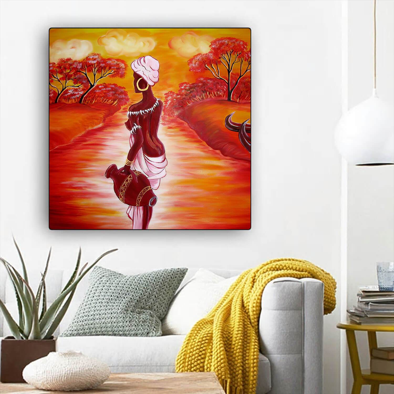 African American Canvas Art Pretty Black American Girl African American Abstract Art Afrocentric Home Decor BPS78983