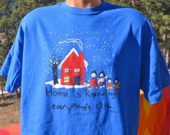 80s Vintage T-shirt Home Everything Asheville Charity Tee   90s 8680