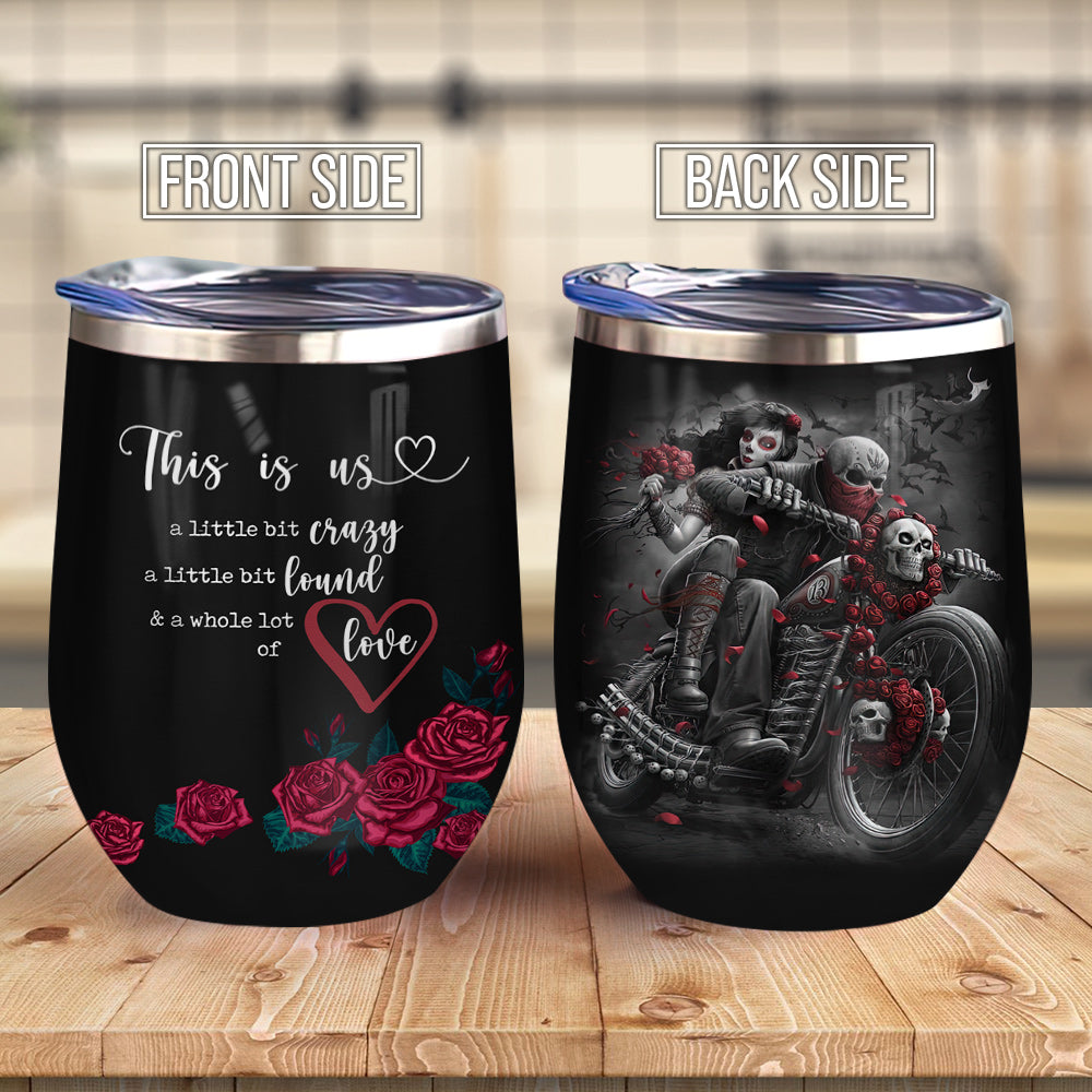 This Is Us Skull Couple Ablz0207008Z Wine Tumbler