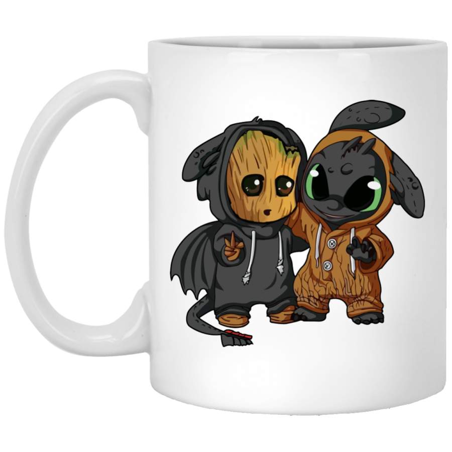 AGR Baby groot and toothless mugs