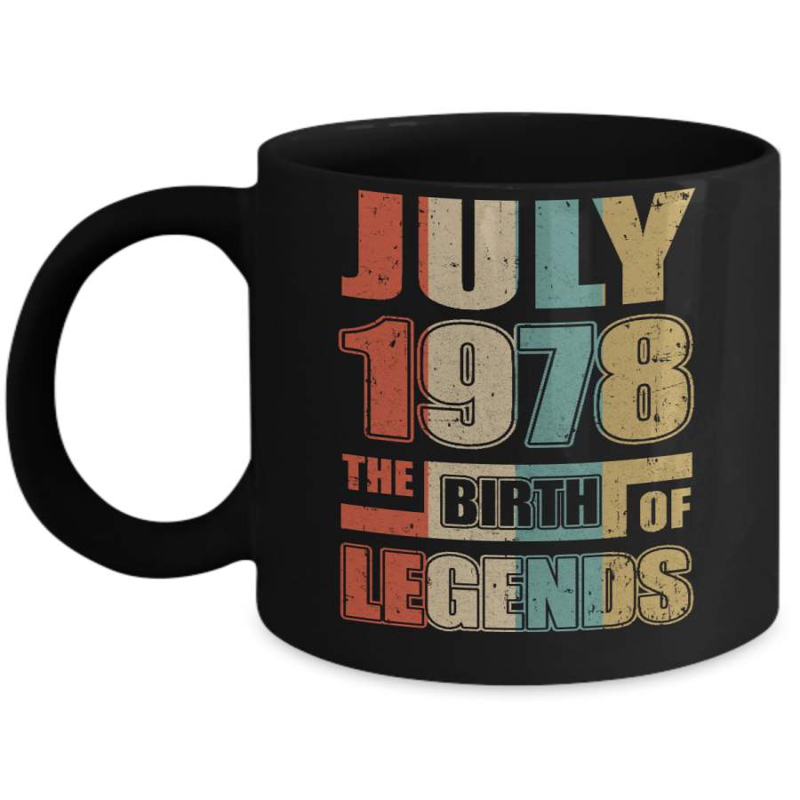 Vintage Retro July 1978 Birth Of Legends 42th Birthday Mug