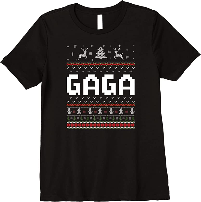 Womens Gaga Ugly Holiday Party Matching Ugly Christmas Sweater Premium T-Shirt