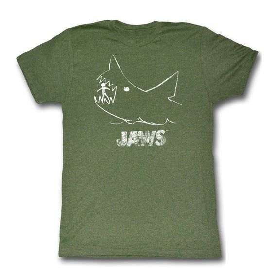 Jaws Chalkboard Forest Green Heather Shirt