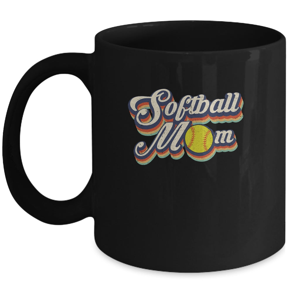 Vintage Retro Softball Mom Funny Mother’s Day Mug