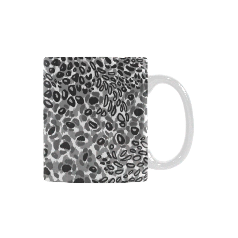 Gray Leopard Texture Pattern Classical White Mug (FulFilled In US)