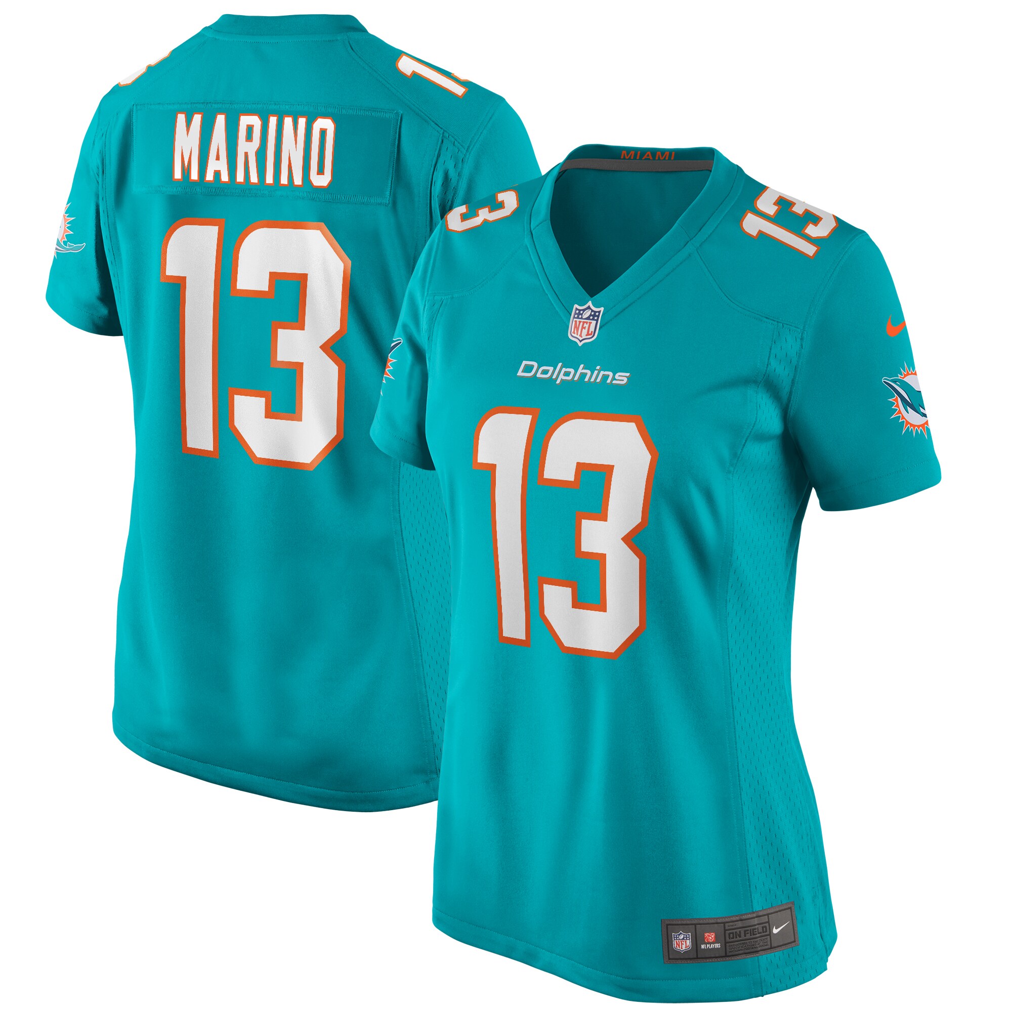 Women’s Miami Dolphins Dan Marino Aqua Game Retired Player Jersey