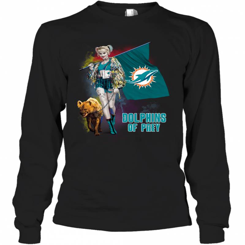 Harley Quinn flag Miami Dolphins Of Prey Long Sleeve T-Shirt