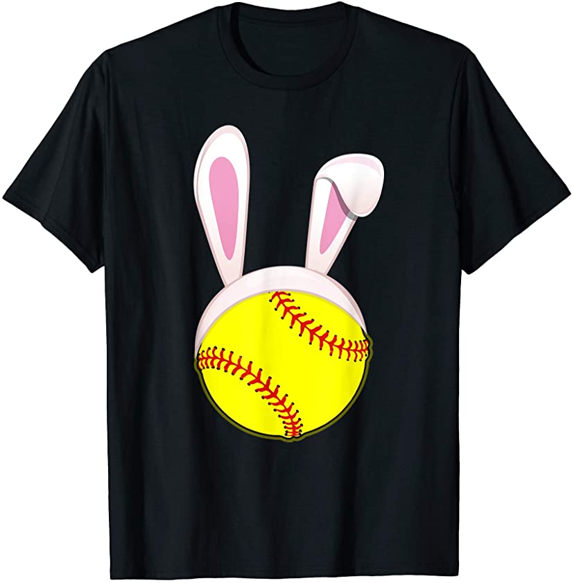 Softball Easter Bunny Ears Rabbit Spring Holiday Player T-Shirt