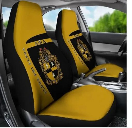 Alpha Phi Alpha 1906 Crest Greek Letter Old Gold Car Seat Covers