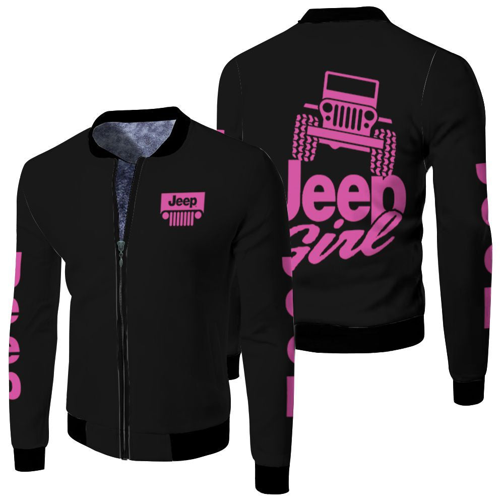 Pink Jeep Girl Fleece 3D T Shirt Hoodie Sweater Fleece Bomber Jacket Lt11