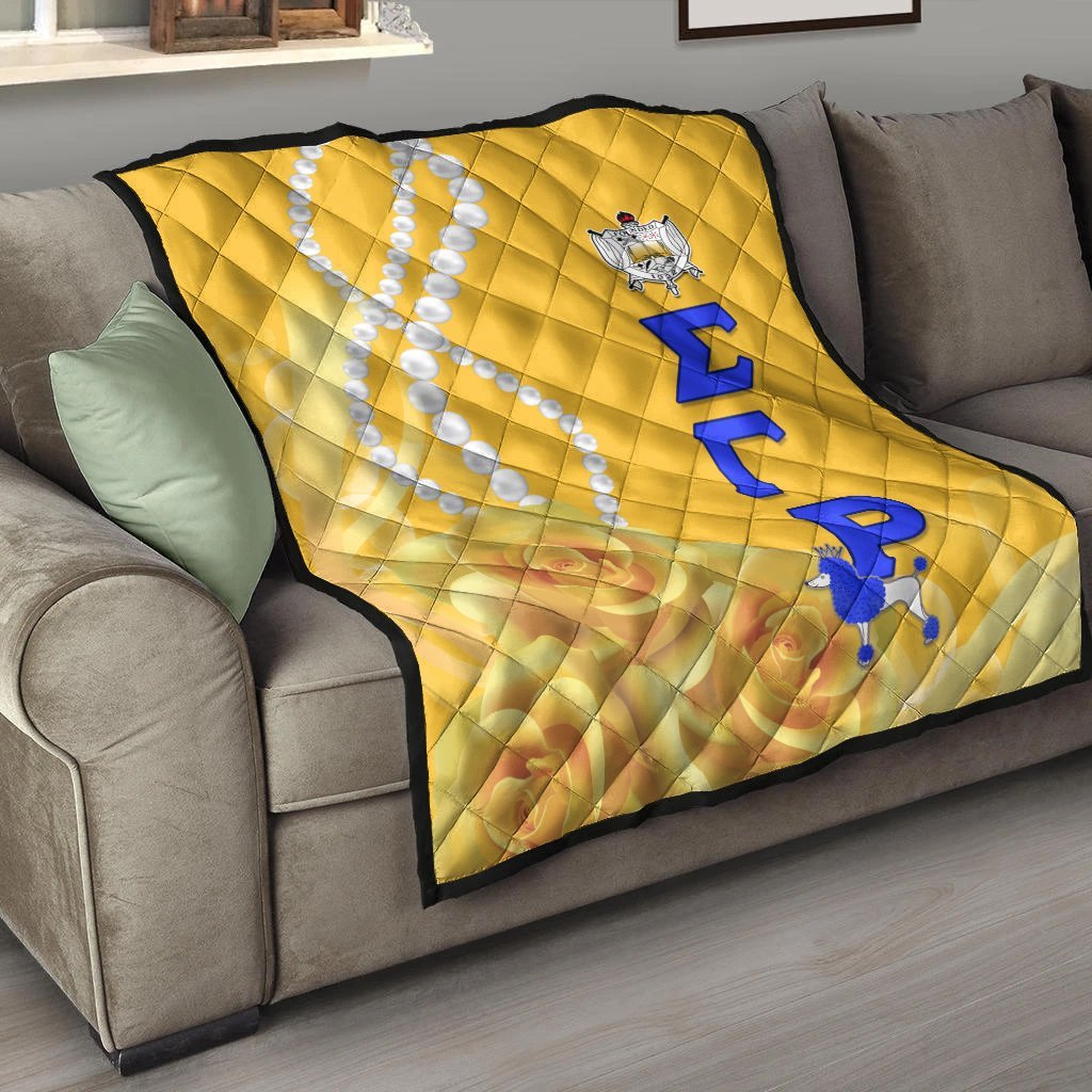 Sigma Gamma Rho – Premium Quilt Yellow Tea Rose Lt13