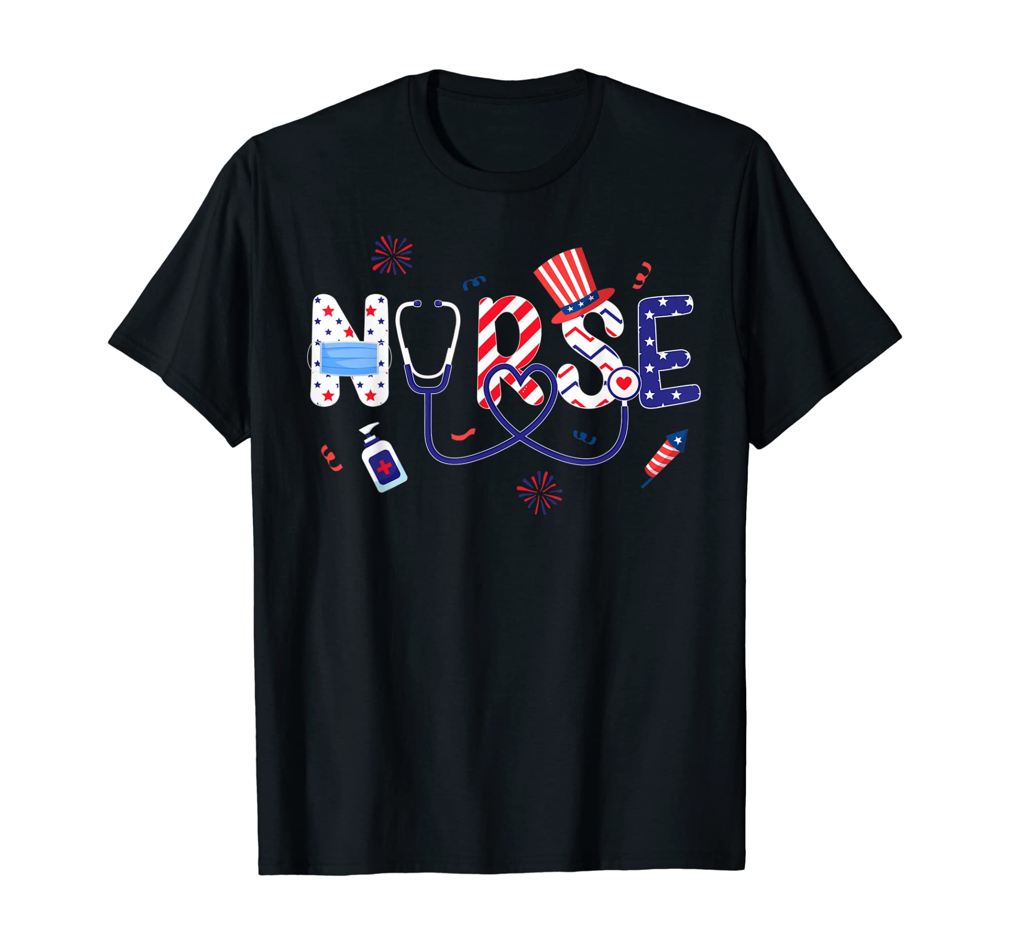 Patriotic Nurse 4th Of July American Flag Independence Day T-Shirt