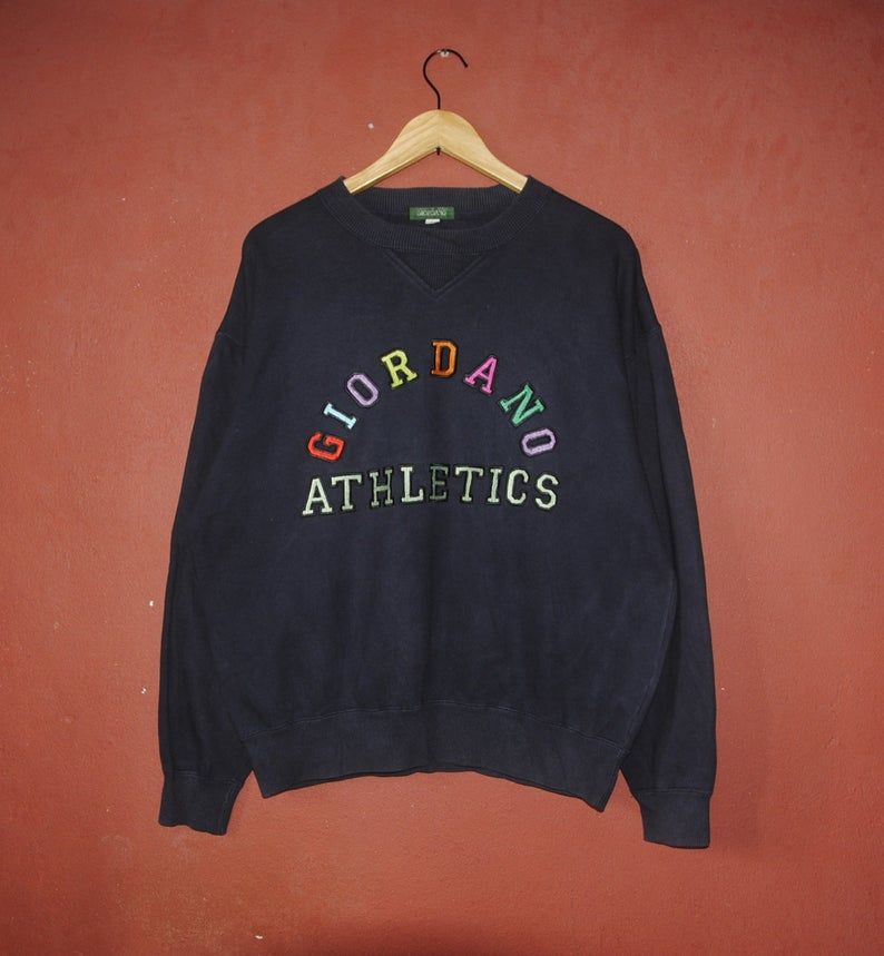 Vintage Giordano Athletics Sport 1990S Sweatshirt Large 1990S Streetwear Swag Hipster Sweater