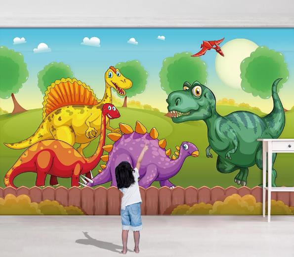 3D Jurassic Dinosaur Wall Mural Wallpaper 921