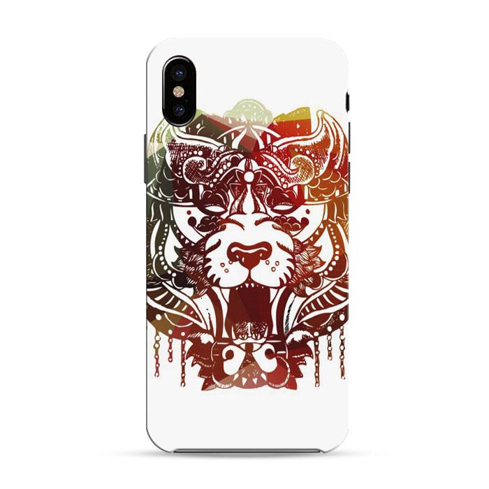 Aztec Tiger Painting Iphone X 3D Case | Black