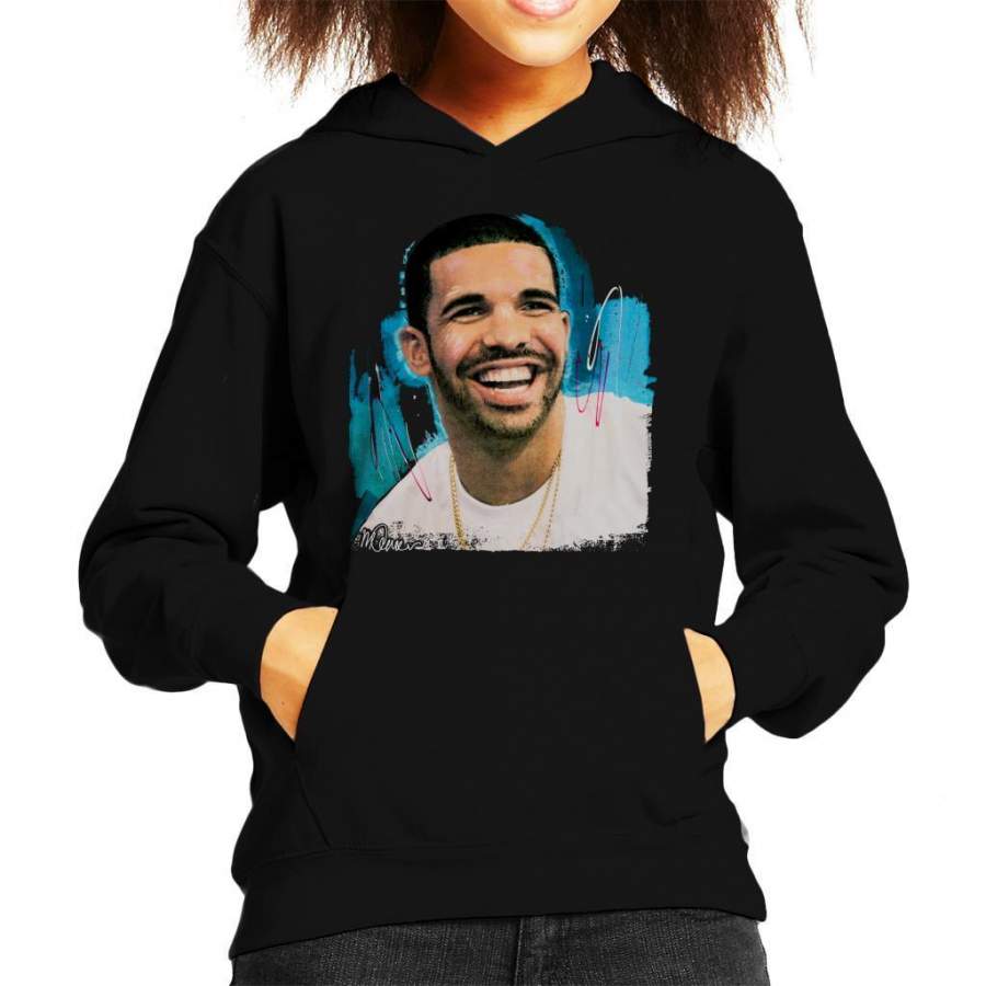 Sidney Maurer Original Portrait Of Drake Smiling Kid’s Hooded Sweatshirt