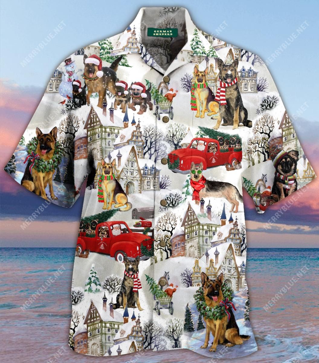 All I Want For Christmas Are German Shepherds Aloha Hawaiian Shirt Colorful Short Sleeve Summer Beach Casual Shirt For Men And Women