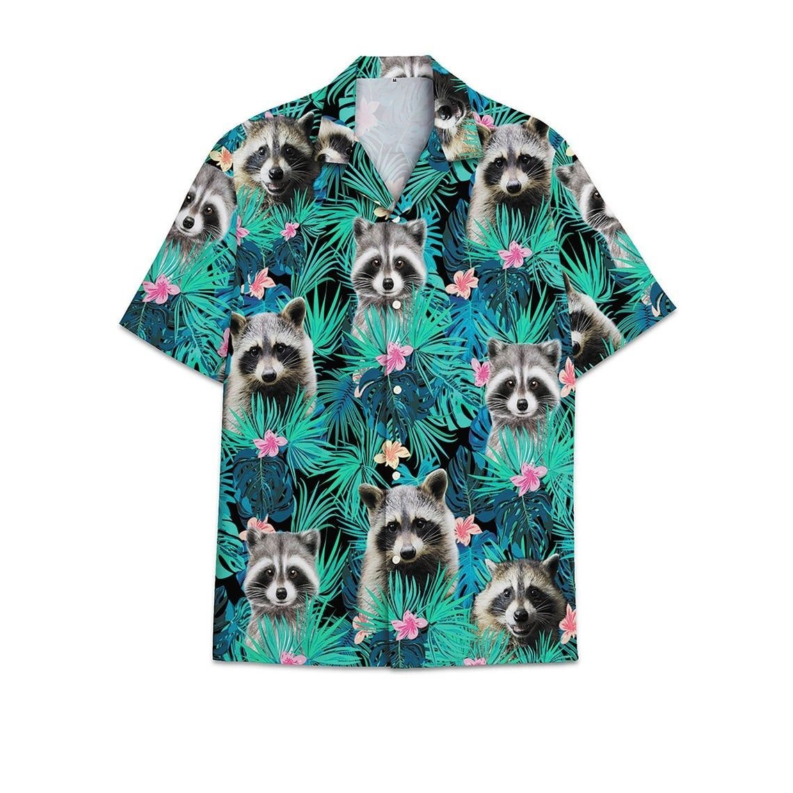 Raccoon Tropical Hawaii Button Shirt Ha102220