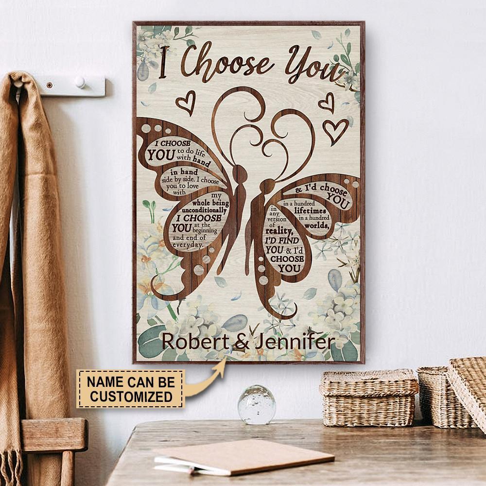 Personalized Butterfly Couple I Choose You Poster