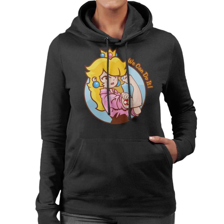 Super Mario Princess Peach We Can Do It Women’s Hooded Sweatshirt