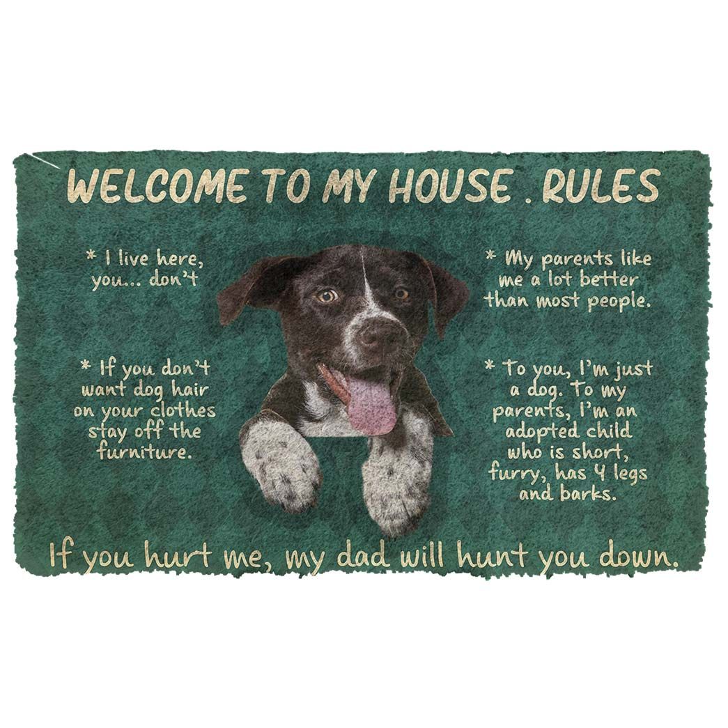 Gearhumans 3D German Shorthaired Pointers Welcome To My House Rules Custom Doormat