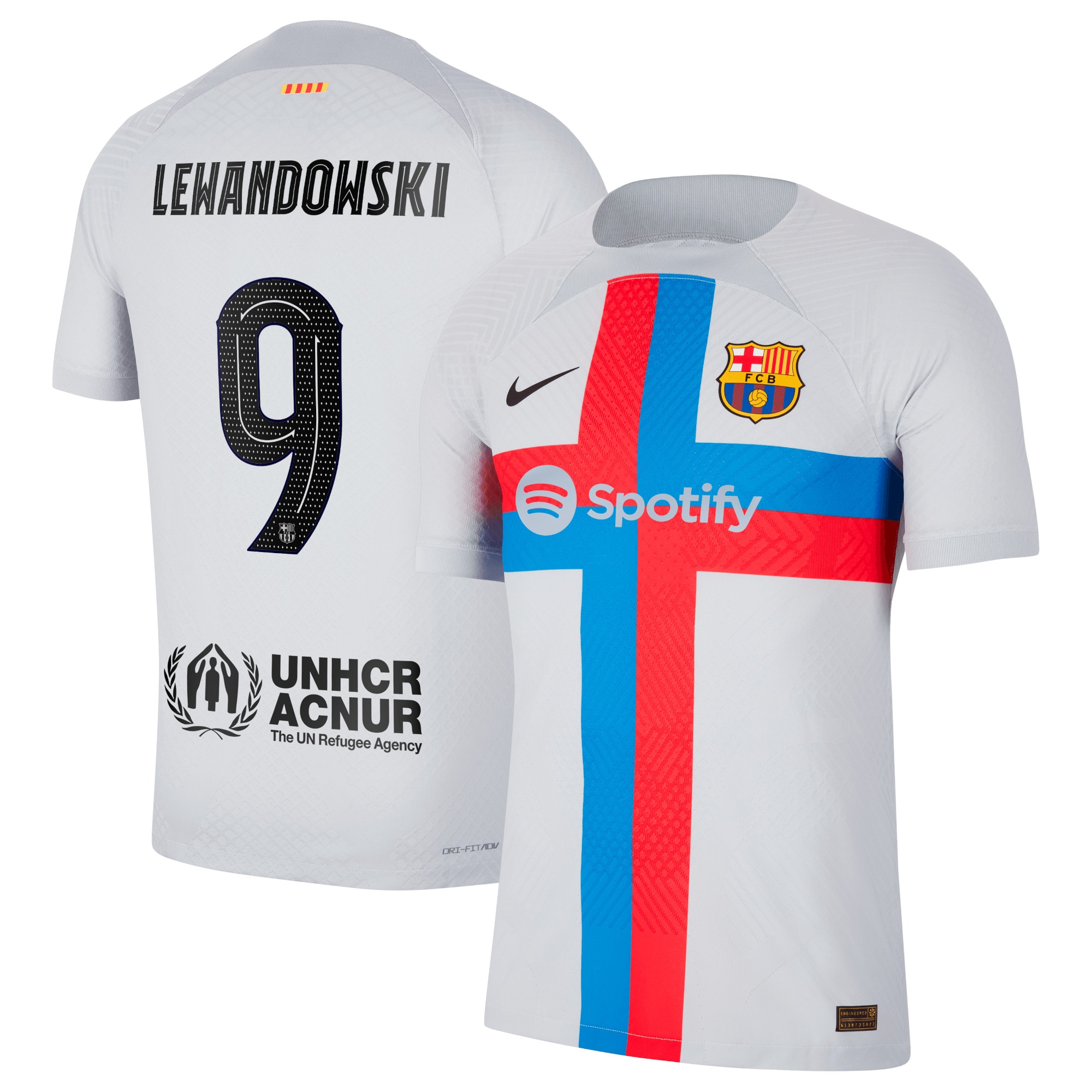 Robert Lewandowski Barcelona 2022/23 Third Vapor Match Authentic Player Jersey – Gray