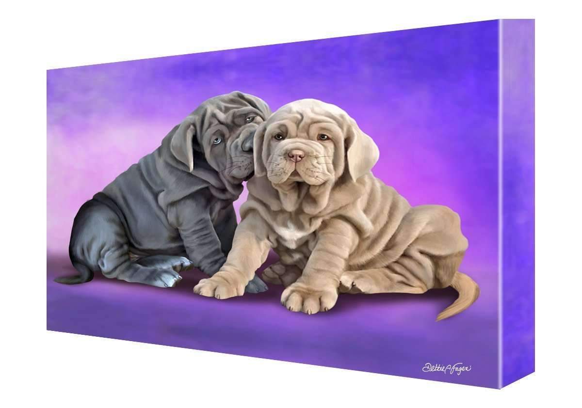 Neapolitan Mastiff Puppy The Tan One Dog Painting Printed On Canvas Wall Art Signed