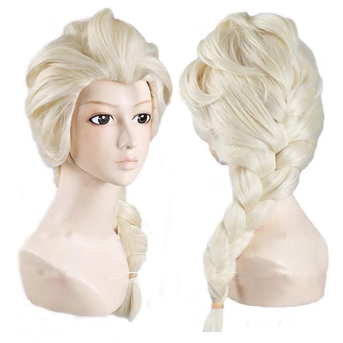 Wig Movies Frozen Snow Queen Elsa Blonde Hair Cosplay Wigs For Halloween Carnival Purim Masquerade Party alx