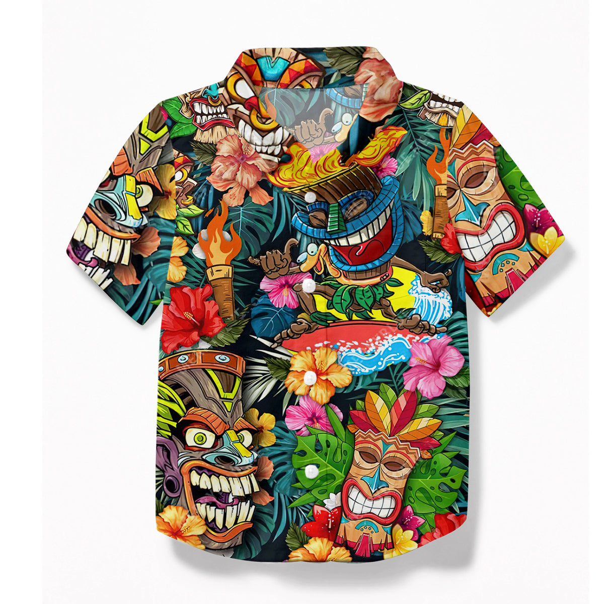 Gearhumans Tiki Awesome Kid Hawaiian Shirt Ha65706