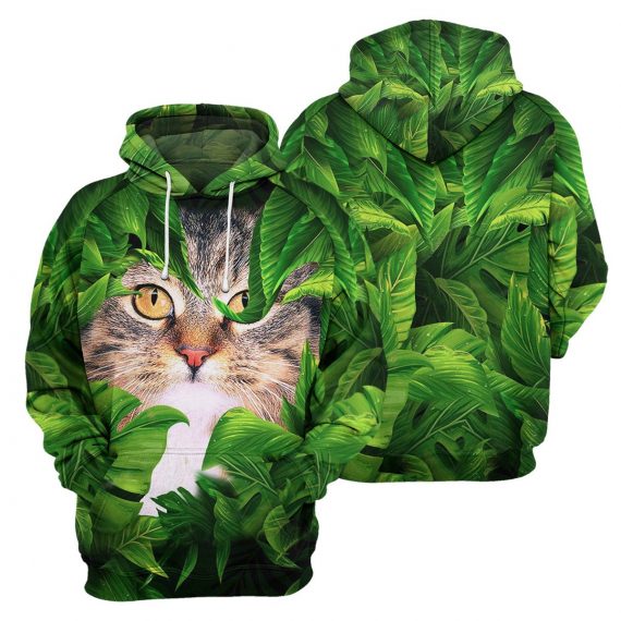 Hidden Cat All Over Print Unisex Hoodie Cat Lovers