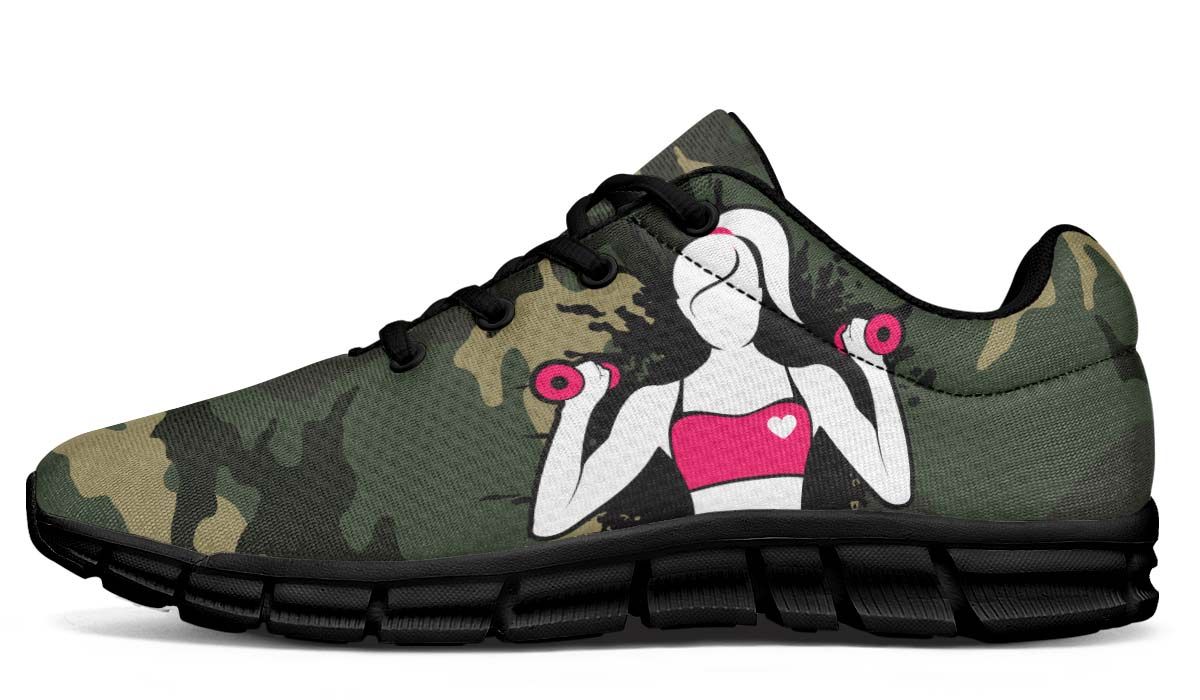 Camo Weights Girl In Pink Breathable Sneakers Custom Shoes V83