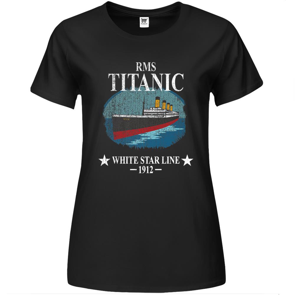 Rms Titanic White Star Line Cruise Ship 1912 Boys Girls Premium Womens T Shirts