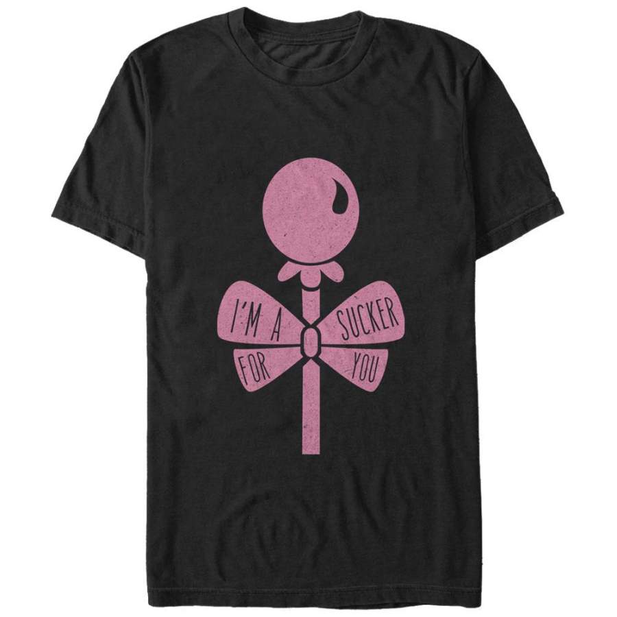 Lost Gods Men’s Valentine Sucker for You  T Shirt Black